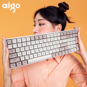 💥Dream Best🔥 Aigo A100 Gaming Mechanical Keyboard 2.4G Wireless USB Type-c Wired Blue Switch 100 Key Hot Swap Rechargeable Gamer Keyboard