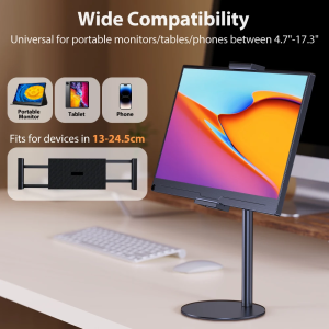 Adjustable Monitor Stand Height Portable Vesa Monitor Tablet Holder Up To 24Cm Standing Tablet Bracket Desk Mount Wider Base