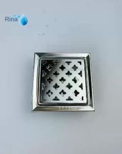 Hố ga thoát sàn chống hôi toàn bộ inox 304 dày cao cấp RINA LR04 CHÍNH HÃNG 1T2 1T5 ( 12x12cm 15x15cm) phễu thoát nước sàn nhà tắm 8 dem (0.8mm)