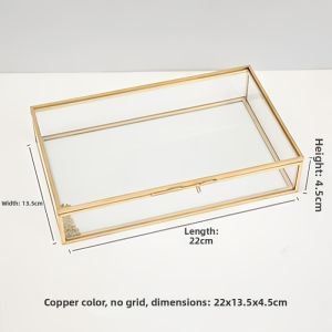 Custom Antique Rectangular Glass Jewelry Storage and Display Box