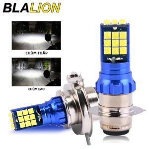 BLALION H4 LED P15D Xe Máy Bóng Đèn Pha 12V Hi Lo Tia Thiên Thần Quỷ Mắt Ống Kính Trắng Vàng Đèn LED Siêu Sáng Xe Tay Ga Phụ Kiện