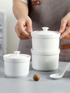 Water-Bath Ceramic Steaming Pot With Lid