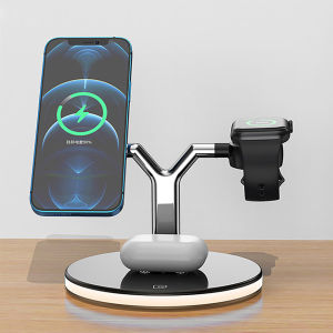 Đế Sạc Nhanh Không Dây Mag-safe 3 Trong 1 Cho Apple Watch 8 7 6 5 4 iPhone 14 13 12 11 Pro Max XS XR X 8 14 Plus AirPods Pro Samsung Galaxy Z Fold 4 2 3 Flip S22 đế Sạc Nhanh Không Dây S21 S20