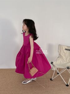 Stylish Princess Dress for Girls Summer New Arrival Beachy Vest Skirt Big Flounce Beach Sand High-End Feeling Childrens Dress