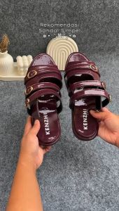 andal Mules Wanita Slip On Flatform Super Empuk Ringan Korean Style