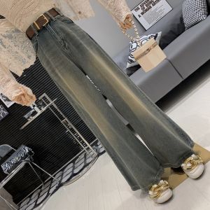 Retro American Style High Waist Wide Leg Jeans Womens Small Size Loose Fit Floor Length Trousers Dad Pants Trendy