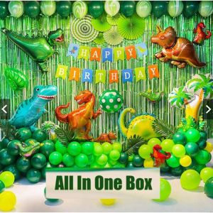 【ReadyStock】113Pcs Dinosaur Theme Birthday Party Set Dinosaur Jungle Safari Theme Party Dinosaur Theme Birthday Party Set