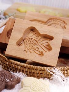 1 Khuôn Làm Bánh Quy Bằng Gỗ Thân Thiện Với Môi Trường Khắc Nổi 3D Hình Con Vật - Cá Chim Gấu Cừu Hổ Ngựa Sóc
