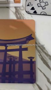 momorii Japanese art ver4 mouse pad Gaming desk pad Mousepad (220mm x 180mm) 3mm and 2mm thickness Compact Desk Mat Laptop Desktop Pad Smooth Surface Anti-Slip Rubber Base Water Resistant laptop mouse pad office home deskpad