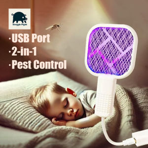 Mosquito Swatter Trap Pest Control Electric Shock Mini Mosquito Killer Lamp Portable UV Light Fly Bug Zapper Racket