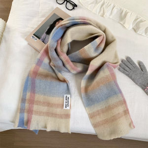 Cashmere-like British Style Gingham Scarf Womens Winter Korean Style Atmosphere Shawl Thickened Warm-Keeping and Cold-Proof Neck Protection Scarf