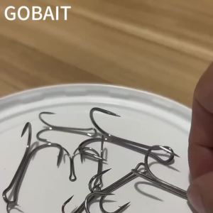 GOBAIT 10-20Pcs Double Fishing Hook Carbon Steel Crank Barbed Anti-snagging Hooks Soft Lure Kit Tackle Box Pesca Twin Fishhooks