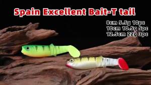 MEREDITH | MEREDITH 80mm Mồi Mềm Bộ 5 Mồi Câu Cá Nhân Tạo Với Mắt 3D Silicone Shad Worms Cho Bass Ocean Beach Lake River