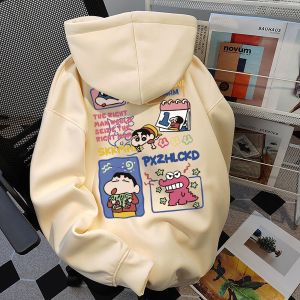 Áo Nỉ Có Mũ Trùm Đầu Họa Tiết Hoạt Hình Dễ Thương Dành Cho Nữ Dáng Rộng Dài Vừa Phải Thường Ngày Mùa Thu Mùa Xuân Phong Cách Đường Phố