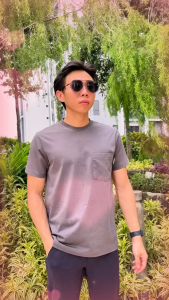 Oxwhite Men Basic Muscle Fit Pocket Tee