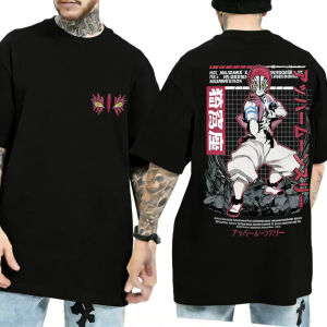 Bandai | Summer Demon Slayer Anime Akaza Printed Mens T-shirt Fashion Versatile Casual Y2k Parent Child Top Harajuku Style
