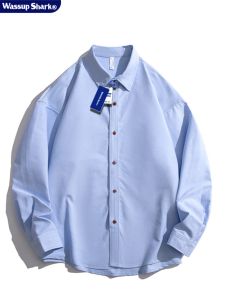 Áo Sơ Mi Cotton Dài Tay Màu Trơn Đơn Giản Thời Trang Mùa Xuân Thu Thường Ngày Thoáng Khí Cài Nút Cổ Bẻ Dài Thường