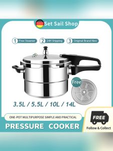 pressure cooker rice cooker Micro-pressure cooker stainless steel multifunctional standard pressure cooker non stick can steam stew boil and quickly cook External safety valve anti scalding handle