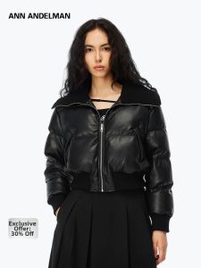 ANN ANDELMAN | Ribbed High Neck Thickened Warm Down Coat