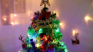 Festive 50CM Mini Christmas Tree with Lights and Assorted Decorative Accessories Set
