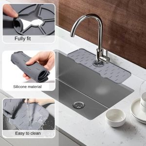 Silicone Faucet Mat Quick Dry Splash Pad for Kitchen Sink Bathroom Countertop Drainage Protector