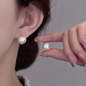 Elegant Large Pearl Earrings Womens Fashion Jewelry Allergy Free Quality Luxury Ear Decorations Korean Style  out