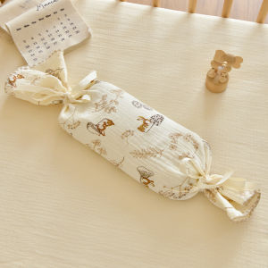 Pure Cotton Muslin Baby Pillow Candy Cylinder Soothing Pillow for Side Sleeping Pressure Relief Infant Sleep Aid Pillow