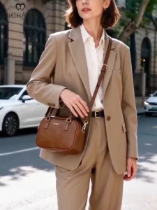 MICHAELA Structured Top-Handle Bag with Sling Roomy Elegant Chic for Commuting Dating HB7508073 XD