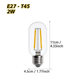 Edison Filament LED Light Bulbs E27 220V 240V 2W 4W 6W T45 Edison LED Lamp Retro Lamp Vintage Glass Bulb Indoor Lighting Decor
