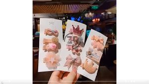 JEPITAN RAMBUT ANAK BAYI PEREMPUAN PRINCES HAIRCLIP baby korea rambut pink 4PCS/SET ak19 ZIORRA