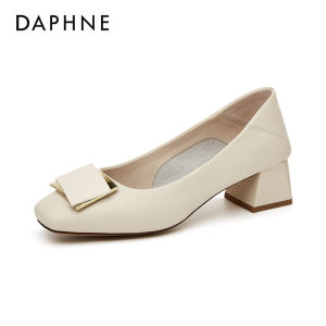 Daphne | Coarse Heel Slip-On Dress Shoes Womens 2026 Autumn Light Leather Shoe