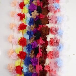(20Pcs/Lot) Flower Chiffon Cluster Flowers For Wedding Dress Bridal Fabric Lace Trim Fabric DIY Sewing Fabric