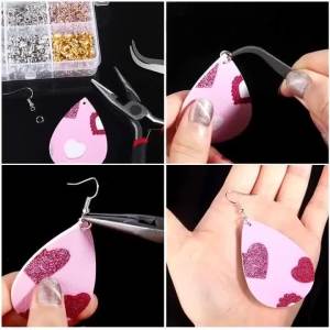 Bộ Dụng Cụ Làm Khuyên Tai 2500 Món Với Móc Chốt Kìm Nhíp Để Tự Làm Đồ Trang Sức Sửa Chữa Làm Từ Đá Quý Hạt Hợp Kim Kẽm Đồng Sắt