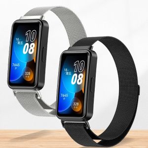 Magnetic Loop Strap for Huawei Band 10 Huawei Band 9 Strap Metal Loop Stainless Steel Band for Huawei SmartWatch Band 8 Bracelet Wristband