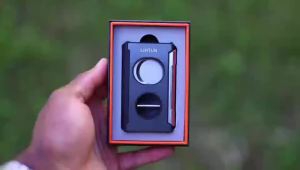 Cigar Cutter Guillotine 4 in 1 Straight Cut V Cutter with Cigar Punch Cigar Draw Enhancer Stainless Steel Blade Cigar Clippers