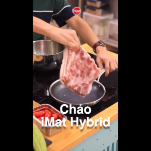 [LIVE] Chảo đa năng iMat Hybrid Blackcube chống dính Ceramic lòng đen (kèm nắp thủy tinh) - BH 1 năm - Hàng Chính hãng
