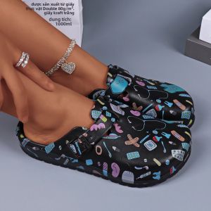 Dép Nữ Nhẹ Bằng Chất Liệu EVA Kiểu Mule Chống Trơn Trượt Có Quai Điều Chỉnh Đế Mềm Thích Hợp Đi Biển Làm Vườn Đi Trong Nhà.