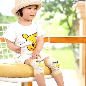 Baby Knee Protector Guard Knee Socks Baby Crawling Knee Pads Anti-Slip Safety Protector Elastic Knee Cushion Cute Cartoon Smile Pattern