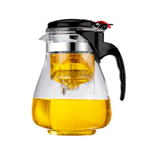 Elegant Glass Tea Pot for Office Use Tea Brewing And Straining Cup Heat Resistant Tea Set Separate Steeping And Filtering