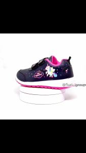 FIURI - Ando - MINICORN VELCRO KIDS 25-36 Hitam Pink - Sepatu Kets Anak Perempuan - Sneakers Anak - Sepatu Olahraga Sport Anak Balita Cewek Perekat - Sepatu Casual Velcro Anak Kecil - Sepatu Sekolah Hitam Anak PAUD TK SD Murah