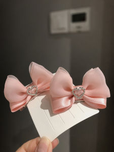 Kẹp Tóc Trẻ Em Mùa Xuân Hè Màu Hồng Phong Cách Dân Tộc Cho Bé Gái Kẹp Tóc Hai Bên Có Dây Thắt Lưng Phụ Kiện Tóc Cho Bé Gái