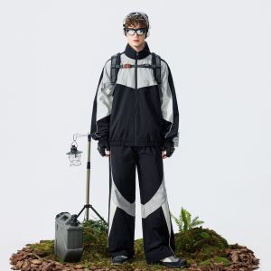 WUKONGYOUHUO | Color-blocked American-style Casual Outfits Two-piece Set