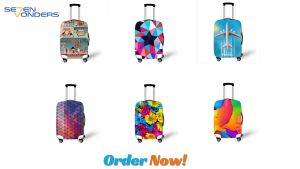 SG SHOP LC SE7EN VONDERS Elastic Stretch Luggage Cover - Multi-Size Stretchable Suitcase Protector with Zipper for Travel