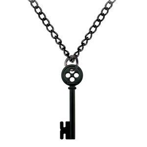 Movie Coraline Seeing Stone Pendant Necklace Green Stone Key Pendant Necklace Key buckle Laika Cosplay Costume Jewelry 