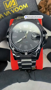 Jam Tangan Pria Bisnis Vavavoom Waterproof Asli Tahan Air Premium Original New Model Kaca Pembesar Kalender Date Stainless Steel Titanium Tahan Karat Luminous Bercahaya Quartz Analog Formal Aksesoris Arloji Mens Watches Kaca Tebal Tahan Gores -JR-04