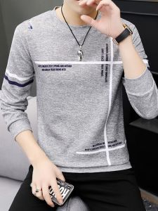 ROMON | Loose Long Sleeve Round Neck Mens T-shirt Casual Base Layer Shirt Fashionable Spring Autumn New Style Romon Brand Cotton Sweatshirt