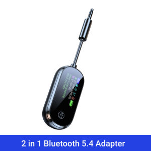 2 In 1 Bluetooth 5.4 Transmitter Receiver Stereo 3.5mm AUX Airplane Audio Wireless Adapter Mic for TV PC Headphone Car Aircraft