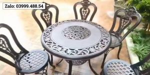 Bộ bàn ghế ban công ngoài trời Nhôm đúc đẹp Bàn ghế sân vườn ngoài trời Bàn ghế ngoài trời - BO50