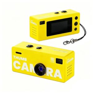 Aitemay G6 Pro Mini Portable Keychain Camera - 1080P HD Kids Thumb Camera with Flash Wide Angle LCD Screen Retro Digital Pocket Camera for Gift & Home