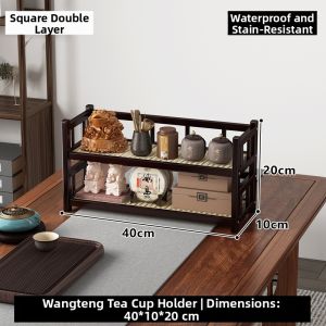 Traditional Chinese Mini Desktop Organizer Solid Wood Storage and Display Rack